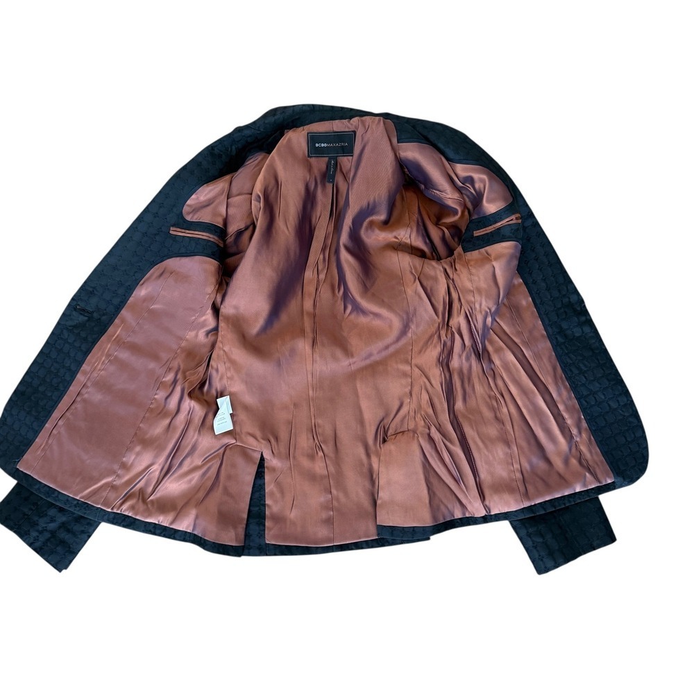 BCBGMAXAZRIA Black Textured Blazer Jacket Career Wear Work Office Stylish - Picture 3 of 10